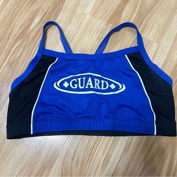 Rise Aquatics Blue and Black‎ Lifeguard Swimsuit Top Medium - Picture 2 of 5
